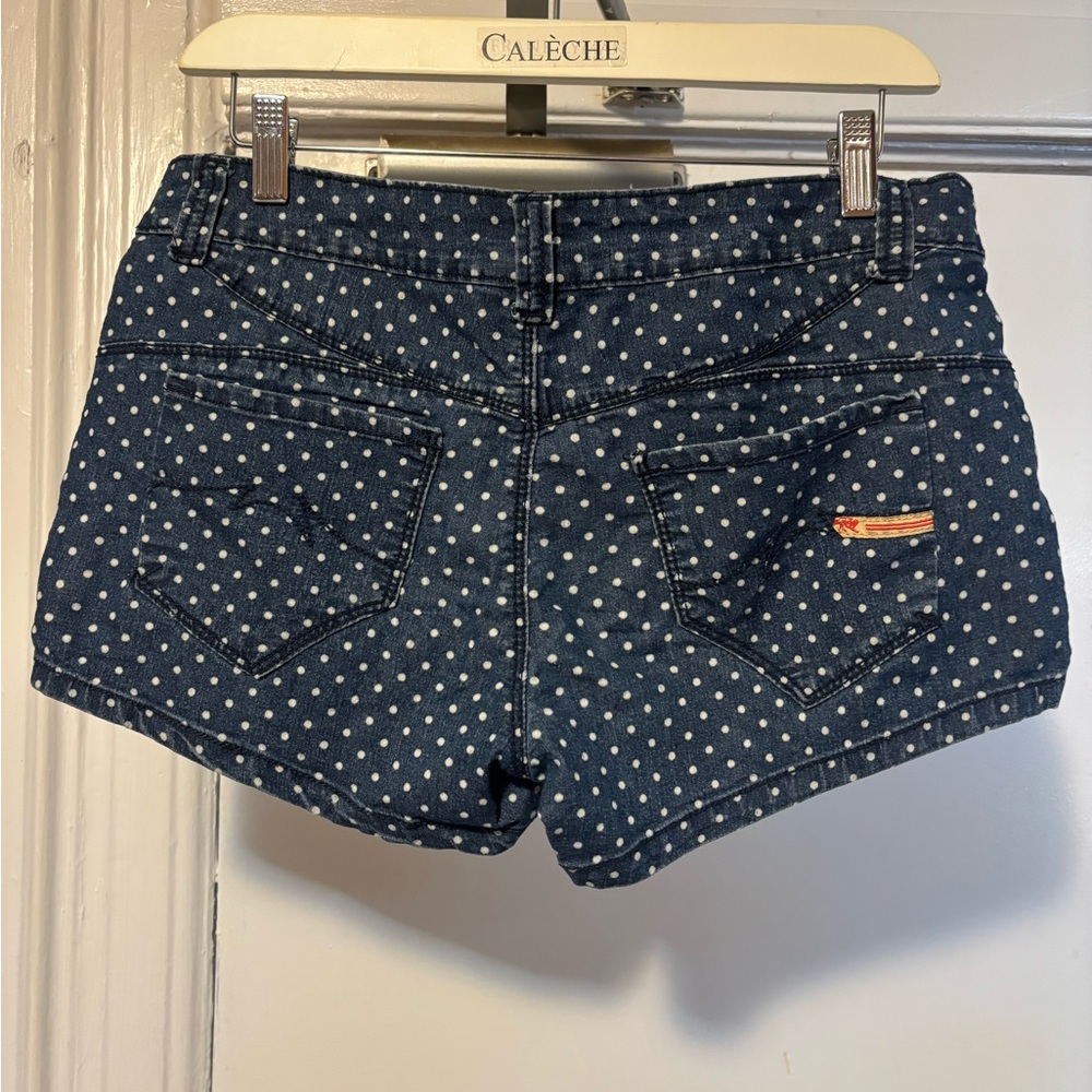 Vintage Parasuco Denim Polka Dot Shorts Low-Rise